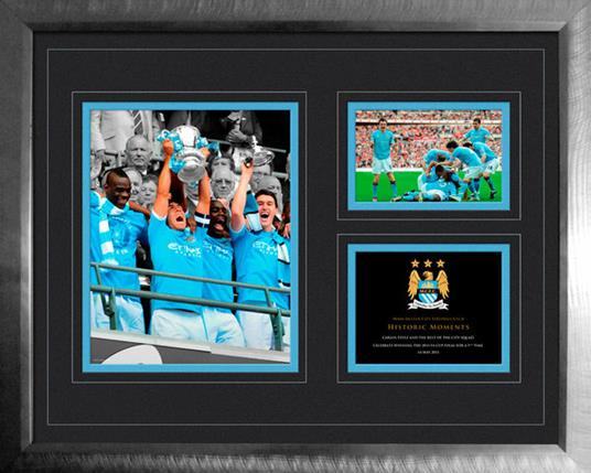 Stampa in cornice 40 x 50 cm Manchester City. Fa Cup Win 2010-11