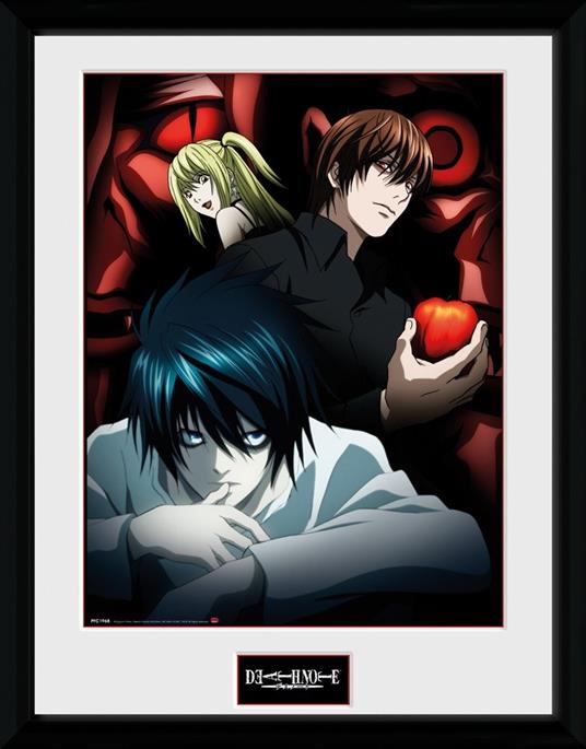 Stampa In Cornice 30x40 cm. Death Note. Light L And Misa
