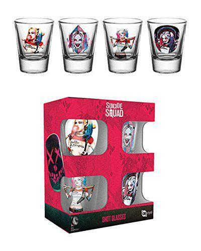 Set 4 Bicchieri Piccoli Suicide Squad. Harley Quinn Mix