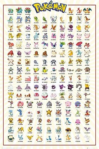 Poster Pokemon. Kanto 151 61x91,5 cm.