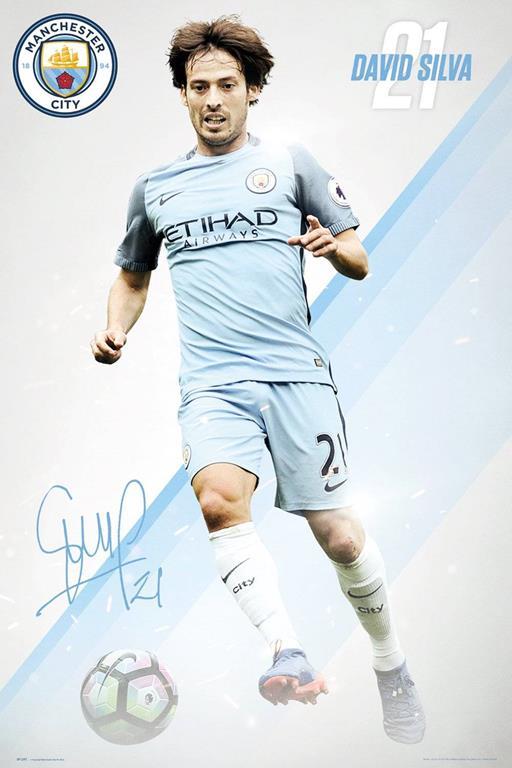 Poster Manchester City. Silva 16/17 61x91,5 cm. - 2