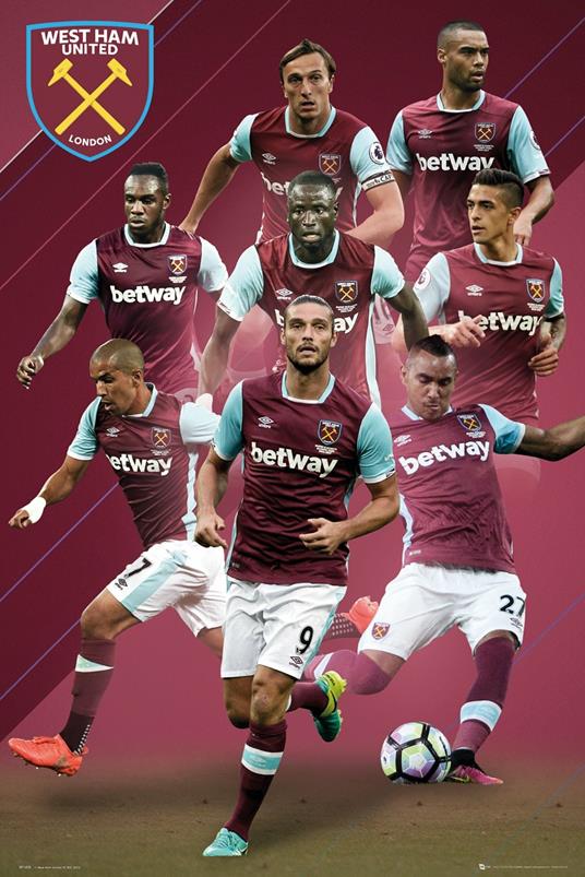 Poster West Ham. Players 16/17 61x91,5 cm.