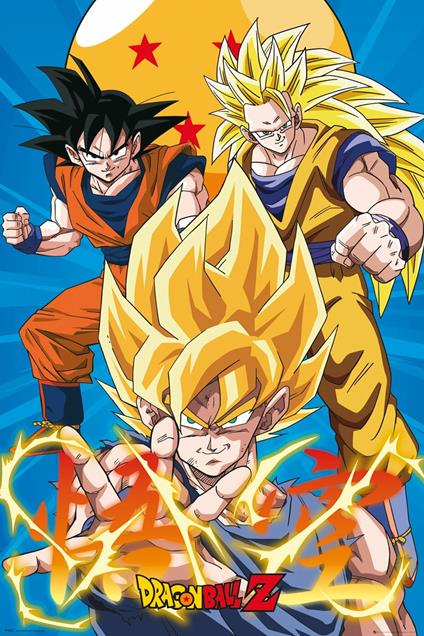 Poster Dragon Ball Z. 3 Gokus 61x91,5 cm.