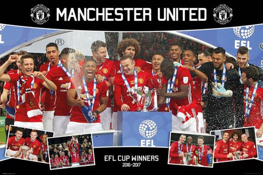 Poster Manchester United. Efl Cup Winners 16/17 61x91,5 cm.