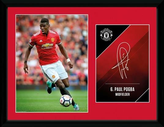 Stampa In Cornice 30X40 Cm Manchester United. Pogba 17/18