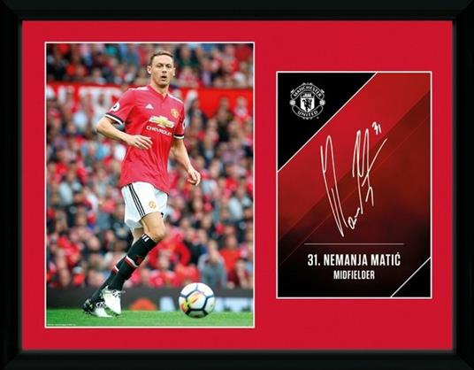 Stampa In Cornice 30X40 Cm Manchester United. Matic 17/18