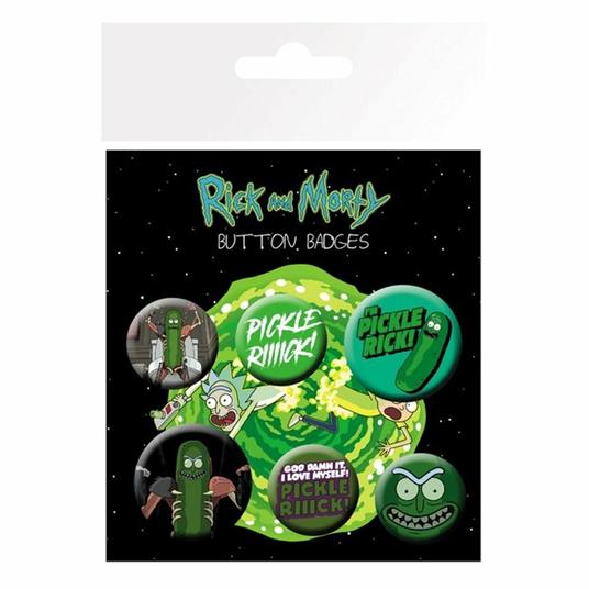 Badge Pack Rick And Morty. Pickle Rick