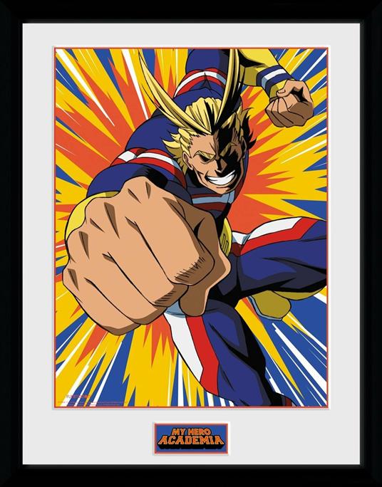 Stampa In Cornice 30x40cm My Hero Academia. All Might Action