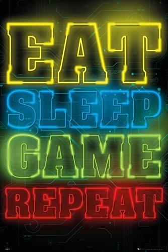 Poster Maxi 61x91,5 Cm Gaming. Eat Sleep Game Repeat