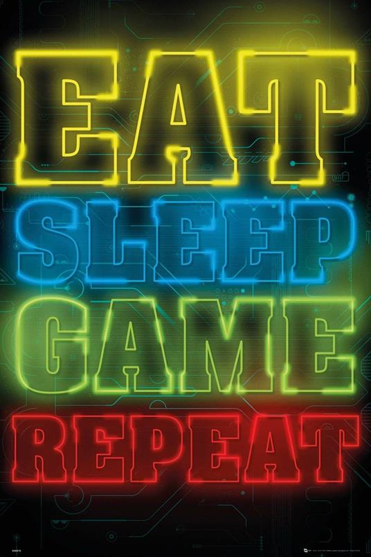 Poster Maxi 61x91,5 Cm Gaming. Eat Sleep Game Repeat - 2