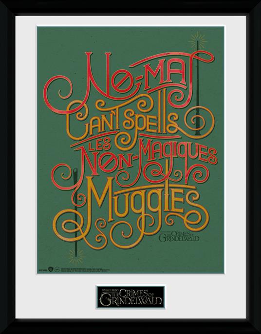 Stampa In Cornice 30x40cm Fantastic Beasts 2. No-Maj