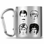 Tazza In Metallo Con Moschettone. Queen Faces