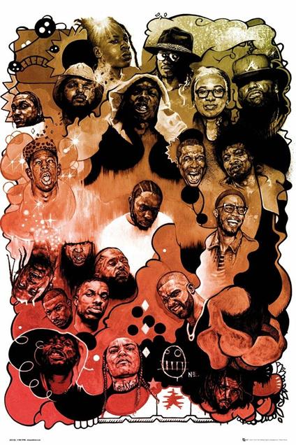 Rap Gods Watercolour Poster Multicolore