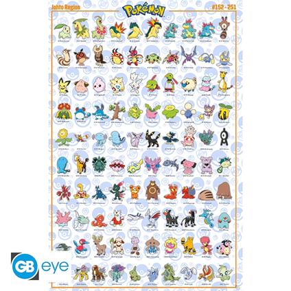 Poster Maxi Pokemon Johto Region #152 - #251 ENG