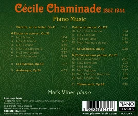 Opere per Pianoforte - CD Audio di Cécile Chaminade - 2