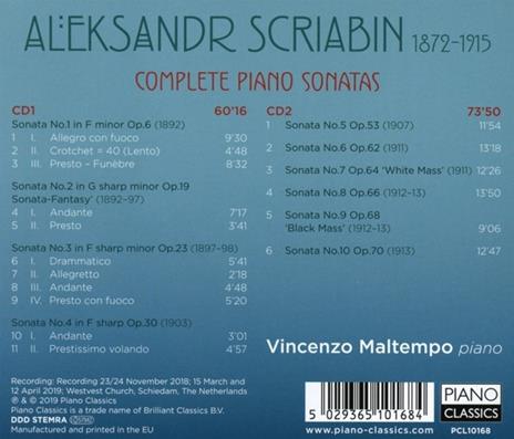 Sonate per pianoforte complete - CD Audio di Alexander Scriabin,Vincenzo Maltempo - 2