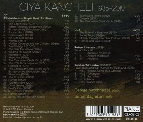 33 Miniatures. Simple Music for Piano - CD Audio di Giya Kancheli - 2