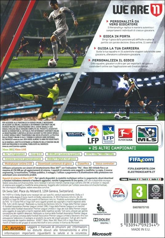 Electronic Arts FIFA 11, Xbox 360 ITA - 11