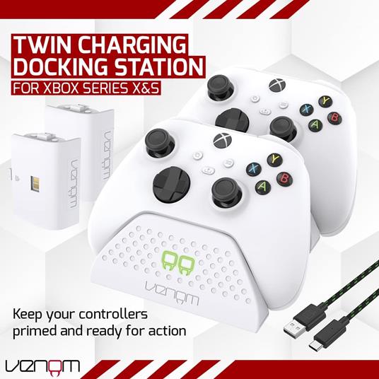 Venom Dock Di Ricarica Doppio con 2 Batterie Ricaricabili - Bianco (Xbox Series X e S / Xbox One) - Bundle - 2