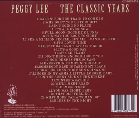 Classic Years - CD Audio di Peggy Lee - 2