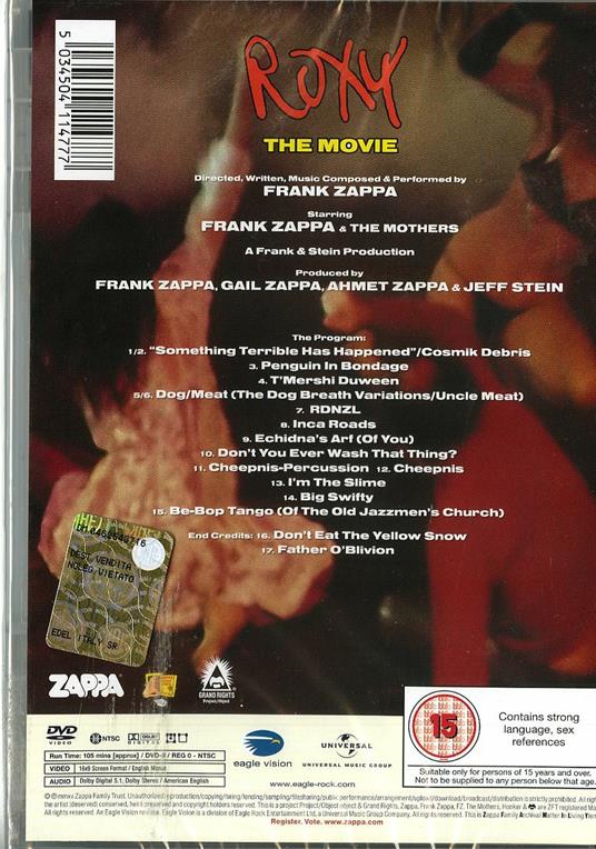 Frank Zappa & The Mothers. Roxy. The Movie (DVD) - DVD di Frank Zappa - 2