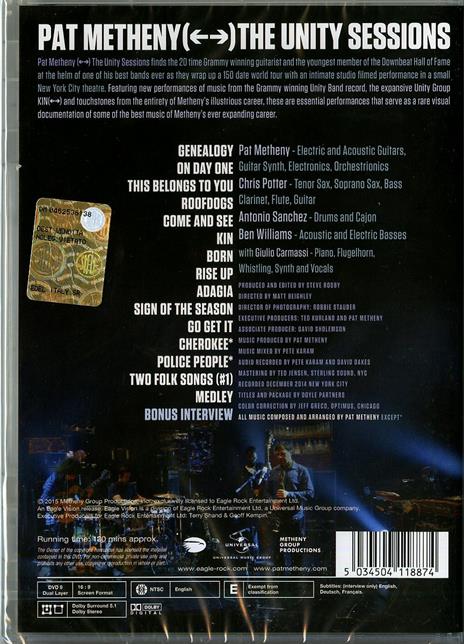 Pat Metheny. The Unity Session (DVD) - DVD di Pat Metheny - 2