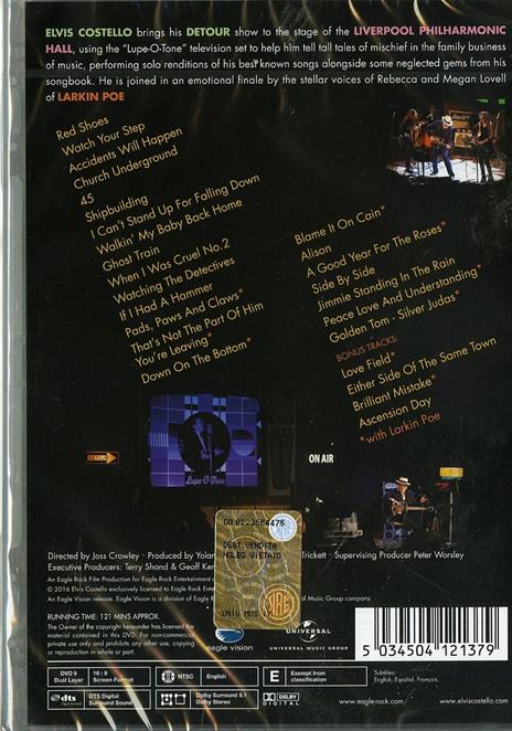 Elvis Costello. Detour. Live At Liverpool Philharmonic Hall (DVD) - DVD di Elvis Costello - 2