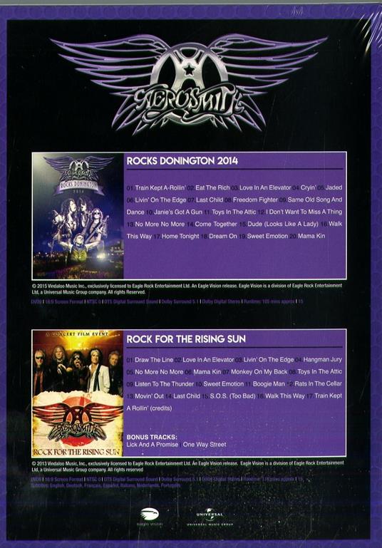Rocks Donington 2014 - Rock for the Rising Sun (2 DVD) - DVD di Aerosmith - 2