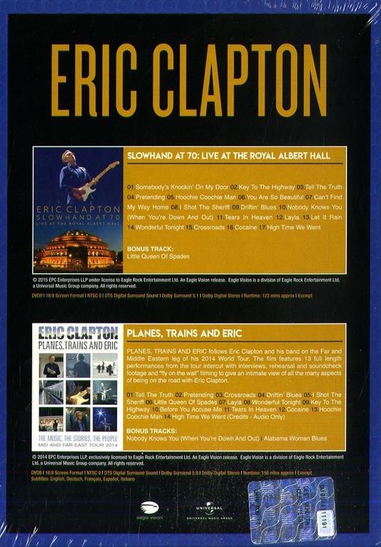 Slowhand at 70. Live at the Royal Albert Hall - Planes, Trains and Eric (2 DVD) - DVD di Eric Clapton - 2