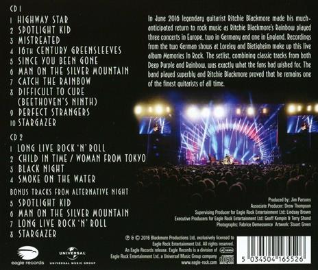 Memories in Rock. Live in Germany - CD Audio di Rainbow - 2