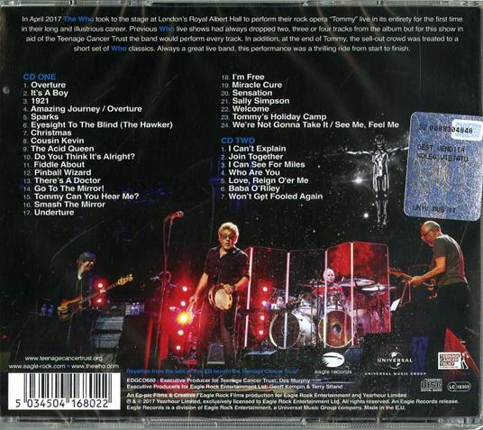 Tommy. Live at the Royal Albert Hall - CD Audio di Who - 2