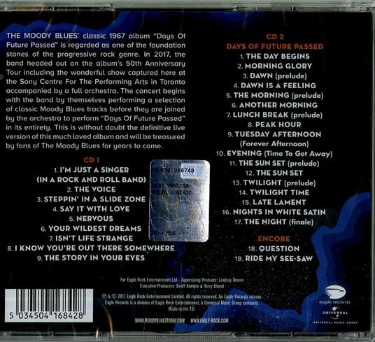 Days of Future Passed Live - CD Audio di Moody Blues - 2