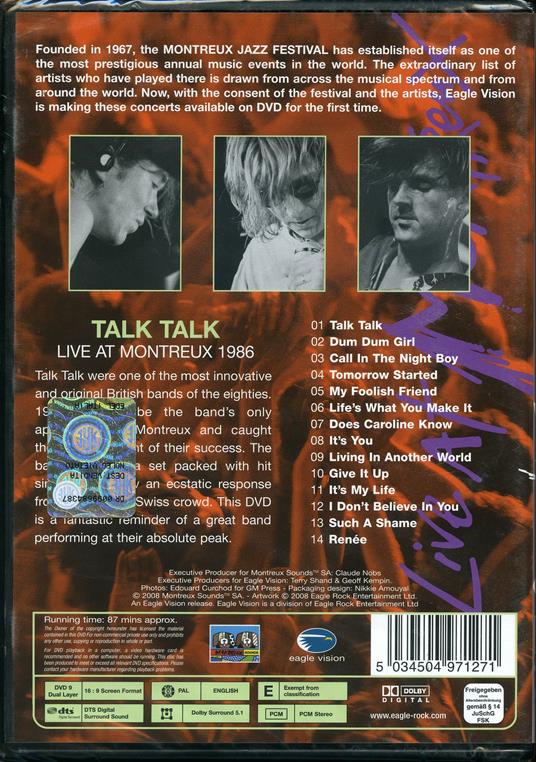 Live at Montreux 1986 (DVD) - DVD di Talk Talk - 2