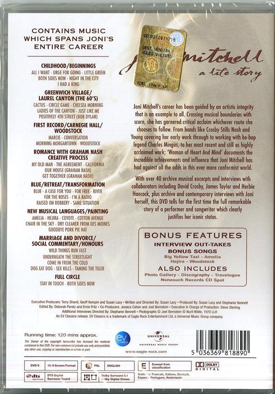 Joni Mitchell. A Lifestory. Woman Of Heart And Mind (DVD) - DVD di Joni Mitchell - 2
