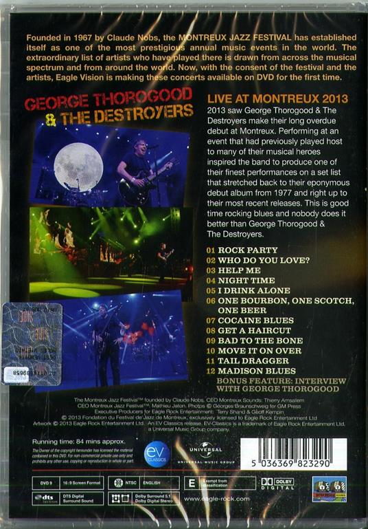Live at Montreux 2013 (DVD) - DVD di George Thorogood & the Destroyers - 2