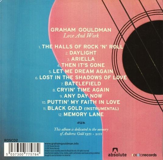 Love and Work (Digipack) - CD Audio di Graham Gouldman - 3