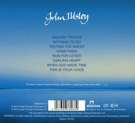 Testing the Water - CD Audio di John Illsley - 2