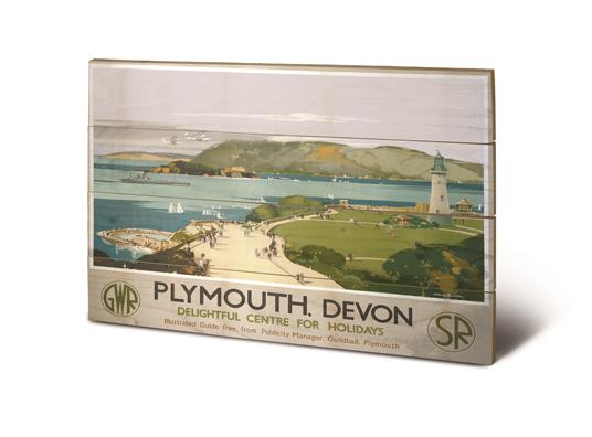 Stampa su legno 59 x 40 cm Plymouth. 3
