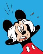 Stampa Su Tela Mickey Mouse Shocked 40X50