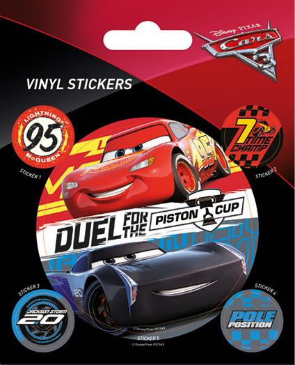 Set Adesivi 12,5X10 Cm Cars 3. Duel For The Piston Cup