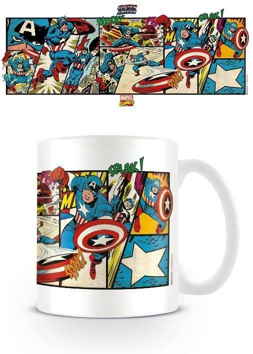 Tazza Marvel Retro. Capitan America Panels - Pyramid - Idee regalo