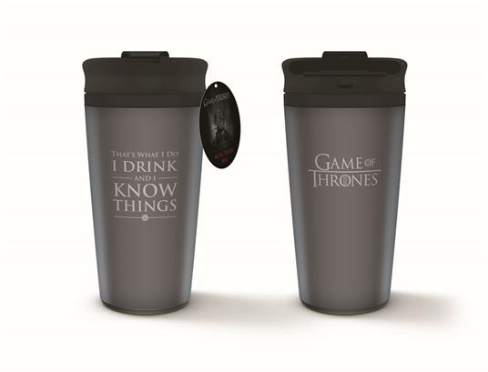Tazza da viaggio metallica Trono di Spade I Drink and I Know Things. Game of Thrones