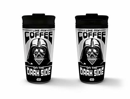 Star Wars - I Like My Coffee On The Dark Side -Metal Travel Mug-. Tazza Da Viaggio