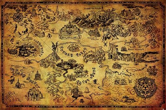 Poster The Legend Of Zelda. Hyrule Map