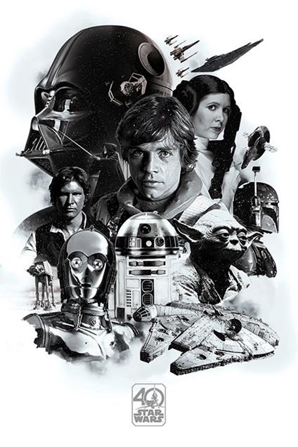 Poster Maxi 61x91,5 Cm Star Wars 40Th Anniversary. Montage