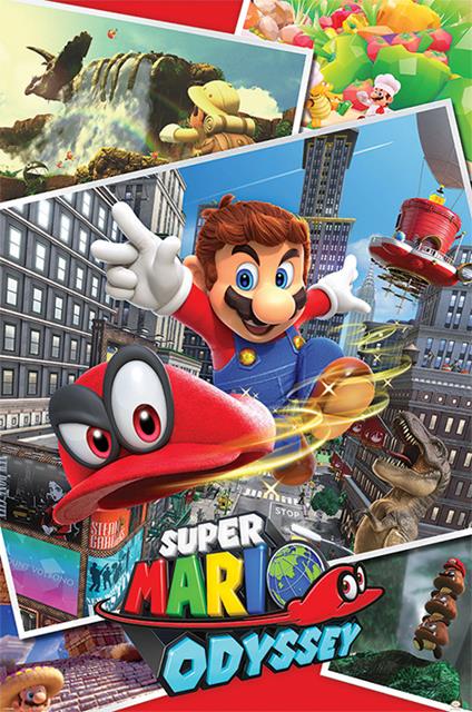 Poster Maxi 61X91,5 Cm Super Mario Odyssey. Collage