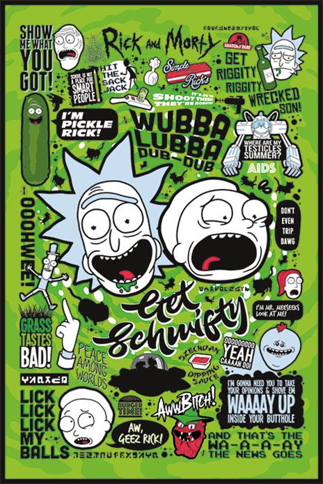 Poster Maxi 61X91,5 Cm Rick And Morty Quotes