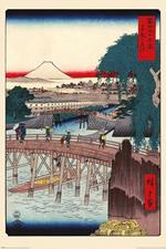 Maxi Poster 61x91,5 Cm Hiroshige. Ichikoku Bridge In The Eastern Capital