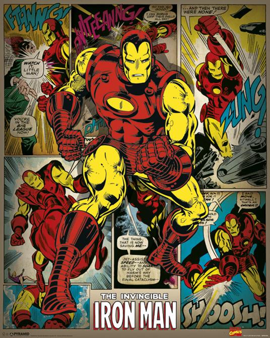 Poster Marvel Comics. Iron Man Retro
