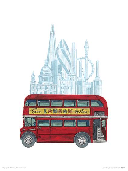 Stampa 30X40 Barry Goodman See London By Bus